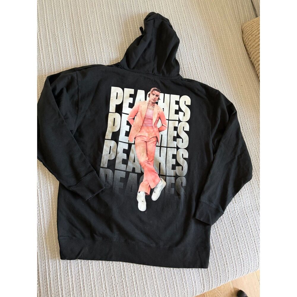 Justin Bieber Justice World Tour 2022 Peaches Hoodie Official Merch Black XL 🍑